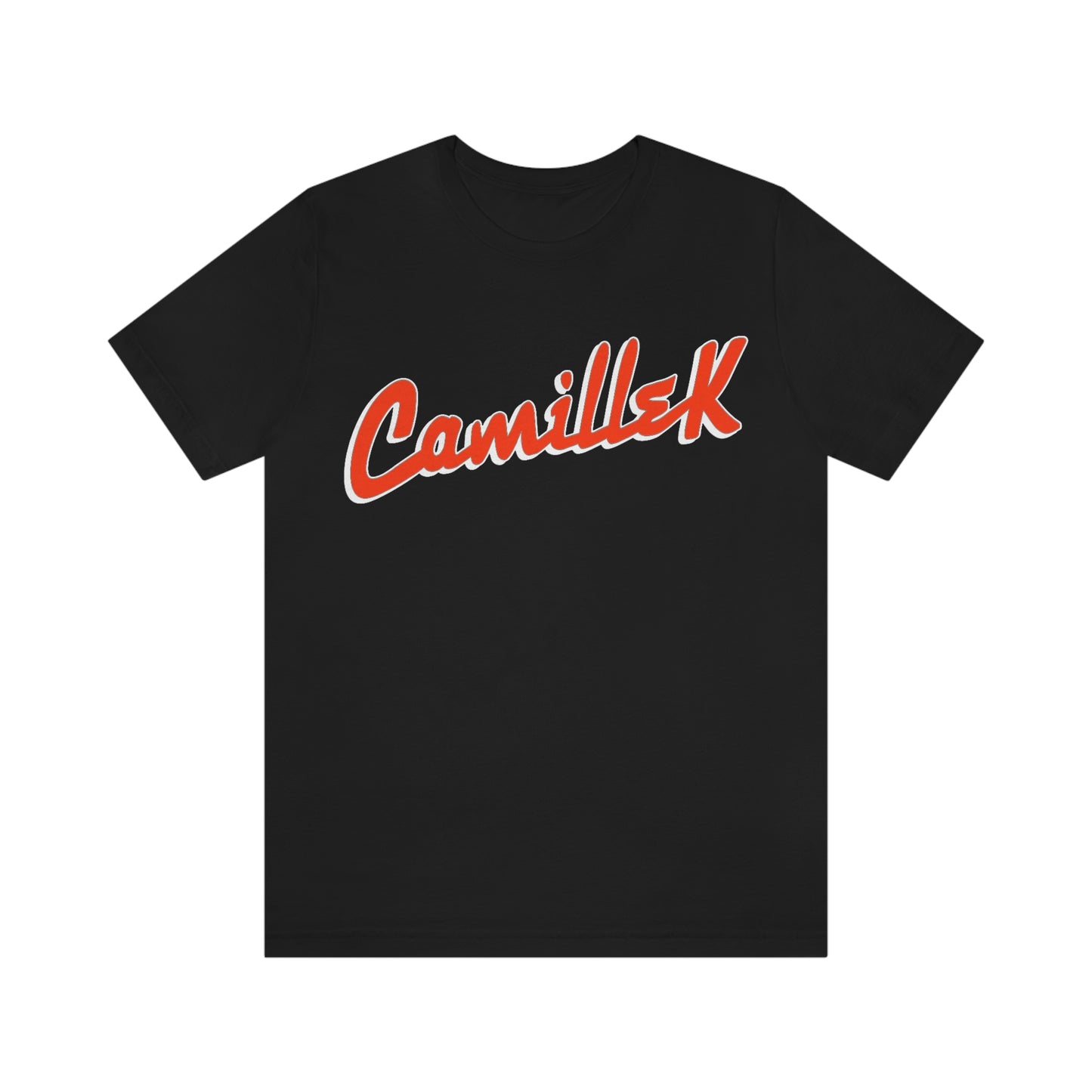 Camille K SIL Orange Script Logo Unisex Jersey Short Sleeve Tee