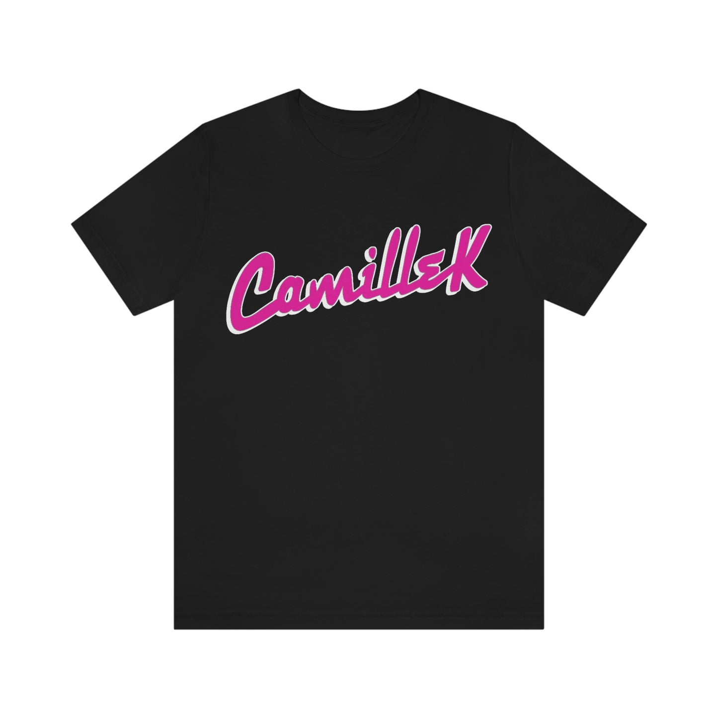 Camille K ELA Pink Script Logo Unisex Jersey Short Sleeve Tee